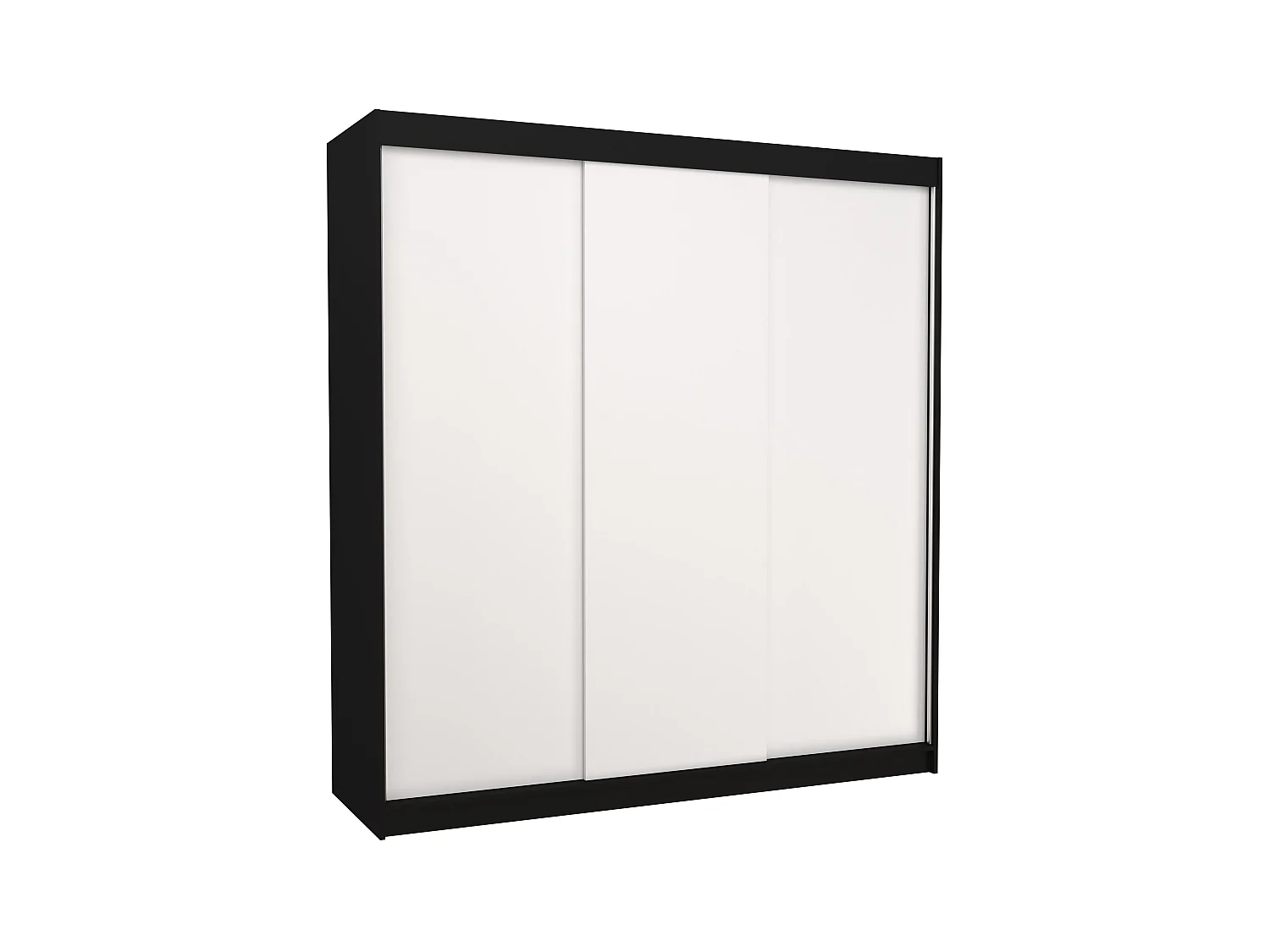 Armoire chambre adulte noir et blanche 2 portes coulissantes Kamia 200cm