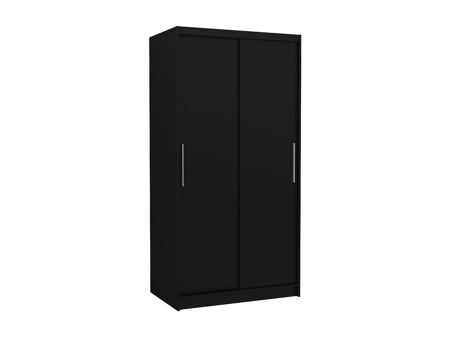 Petite armoire de chambre à coucher noir 2 portes coulissantes Kilane 100cm