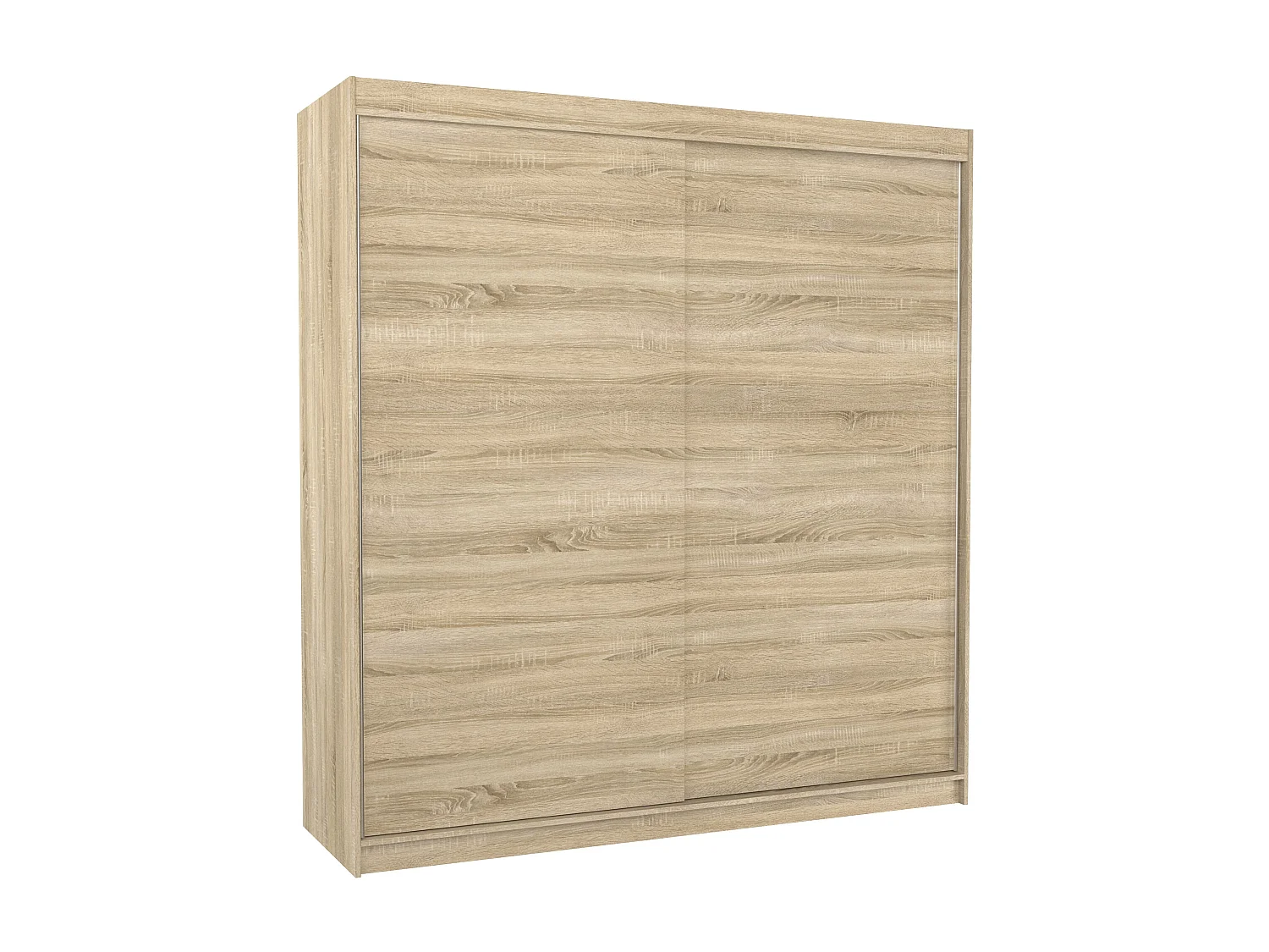 Kledingkast voor volwassen slaapkamer licht hout 2 schuifdeuren Terika 200 cm