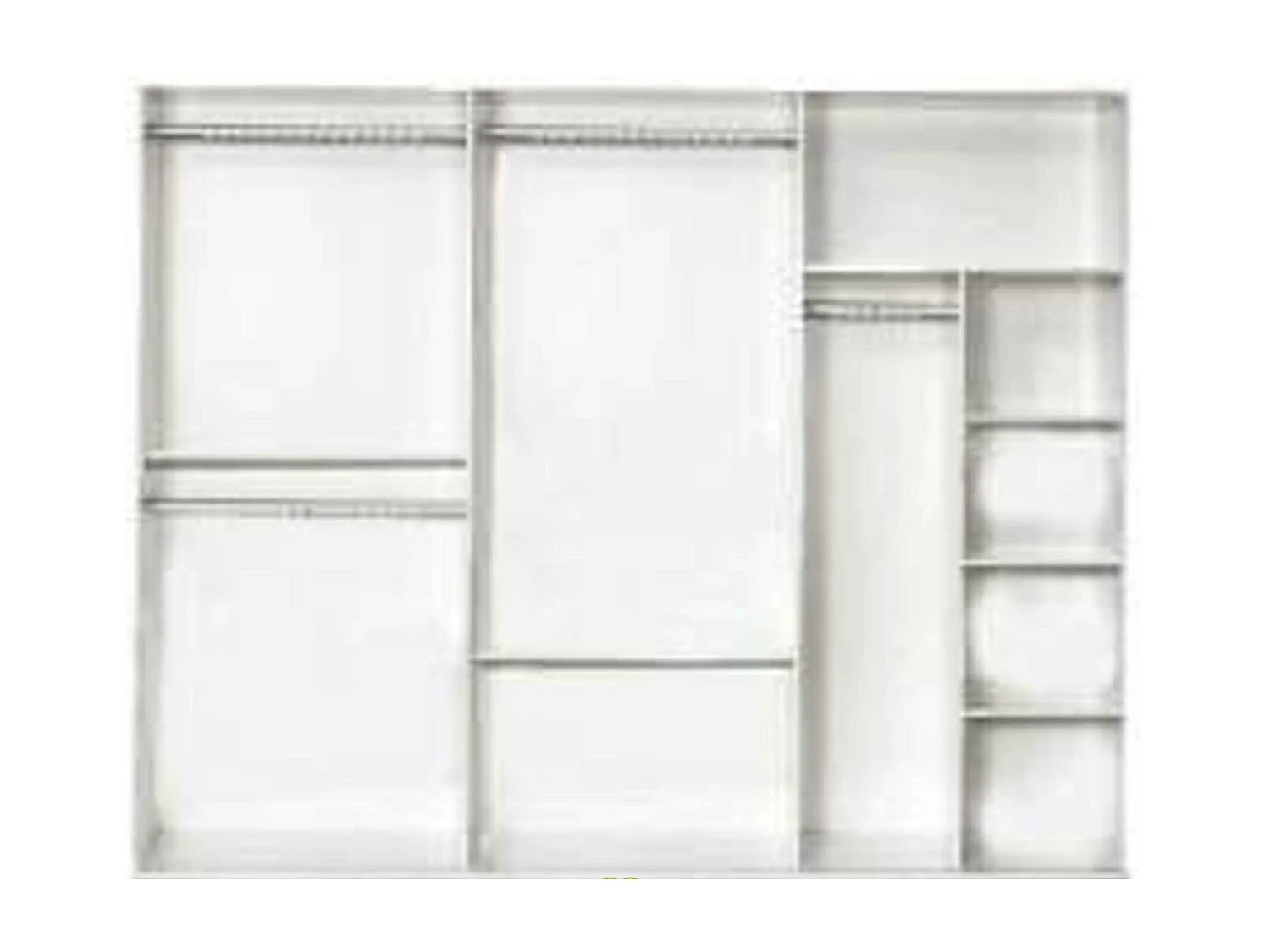 Grande armoire de chambre moderne 6 portes battantes bois blanc laqué et miroir Mona 272cm