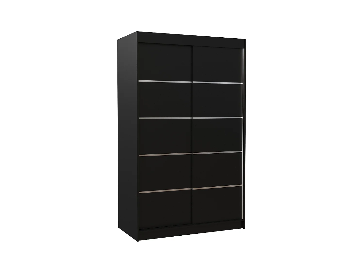 Petite armoire de chambre noir avec 2 portes coulissantes Benko 120cm