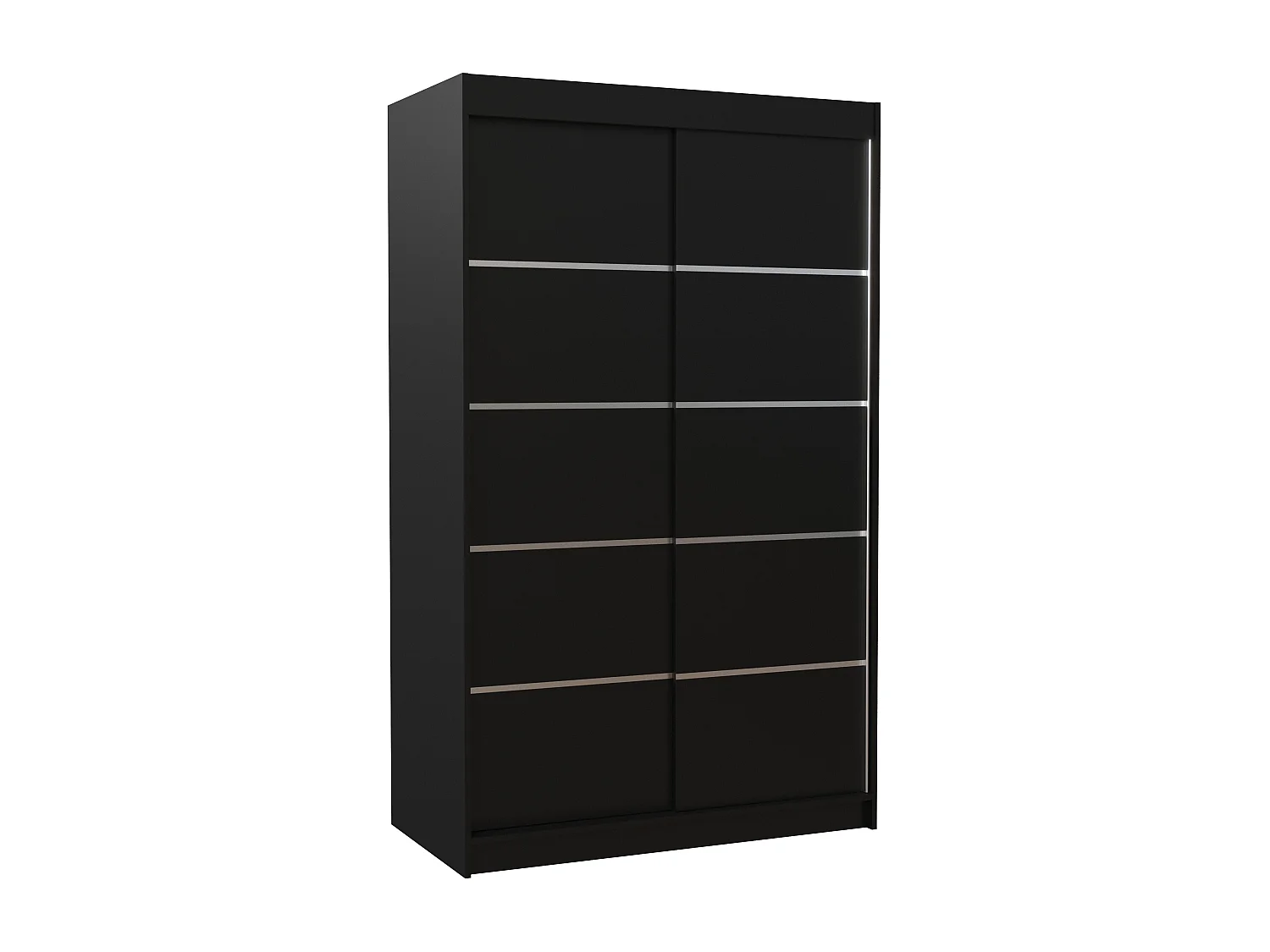 Petite armoire de chambre noir avec 2 portes coulissantes Benko 120cm