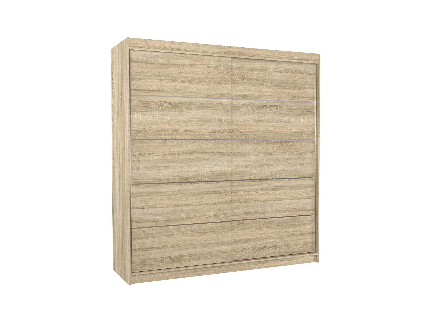 Armoire chambre adulte bois clair 2 portes coulissantes Yvona 200cm