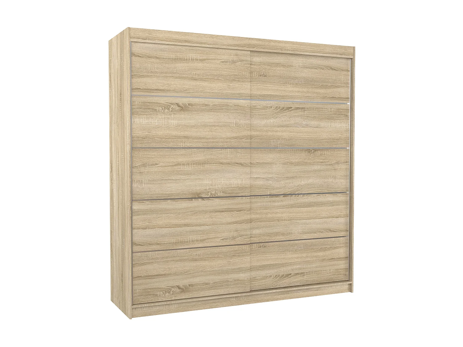 Armoire chambre adulte bois clair 2 portes coulissantes Yvona 200cm