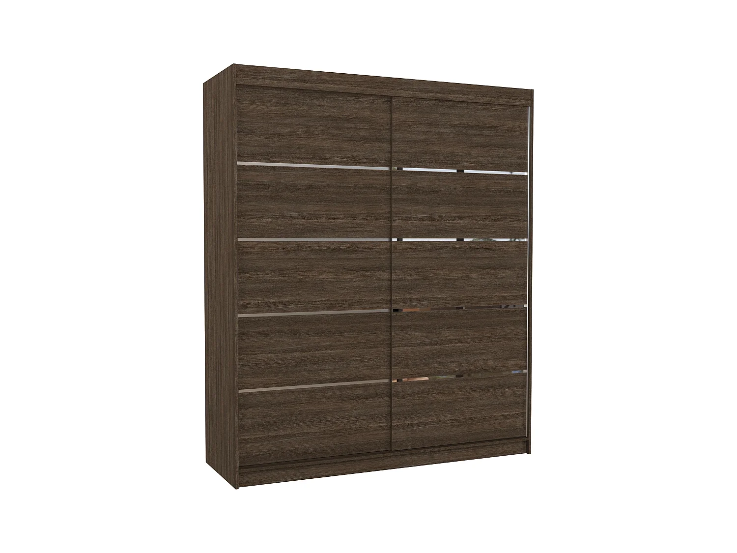 Armoire de chambre à coucher 2 portes coulissantes marron et alu Pimka 180cm