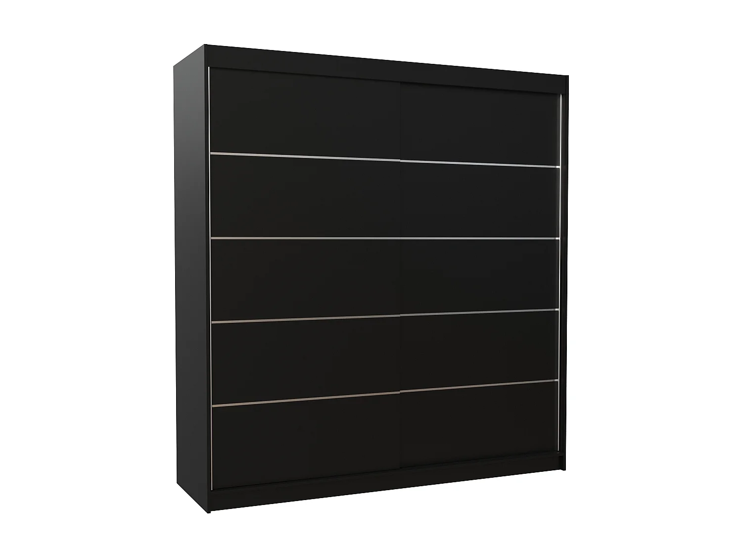 Armoire chambre adulte noir 2 portes coulissantes Yvona 200cm