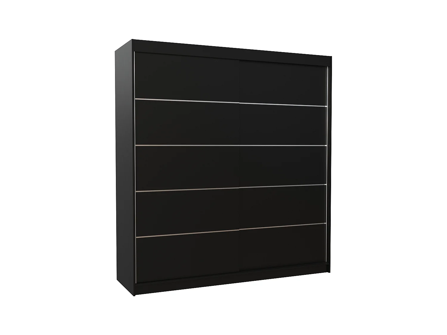 Armoire chambre adulte noir 2 portes coulissantes Yvona 200cm