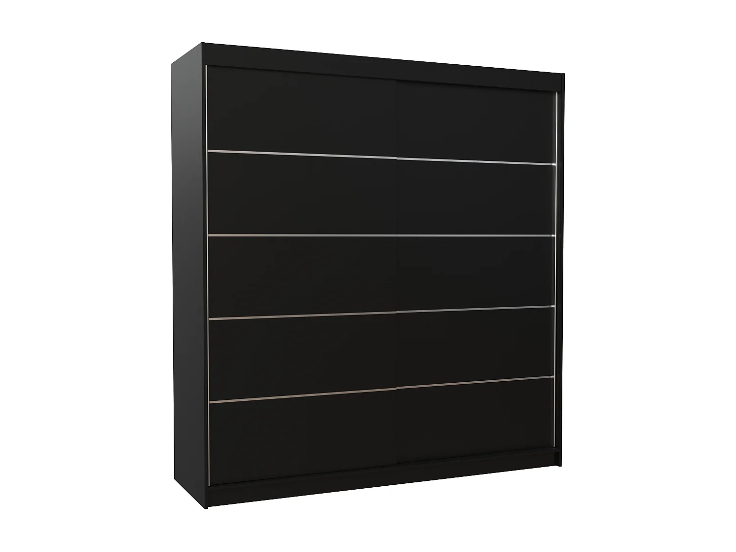 Armoire chambre adulte VONA 200cm – Design contemporain-Noir