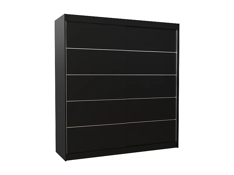 Armoire chambre adulte noir 2 portes coulissantes Yvona 200cm