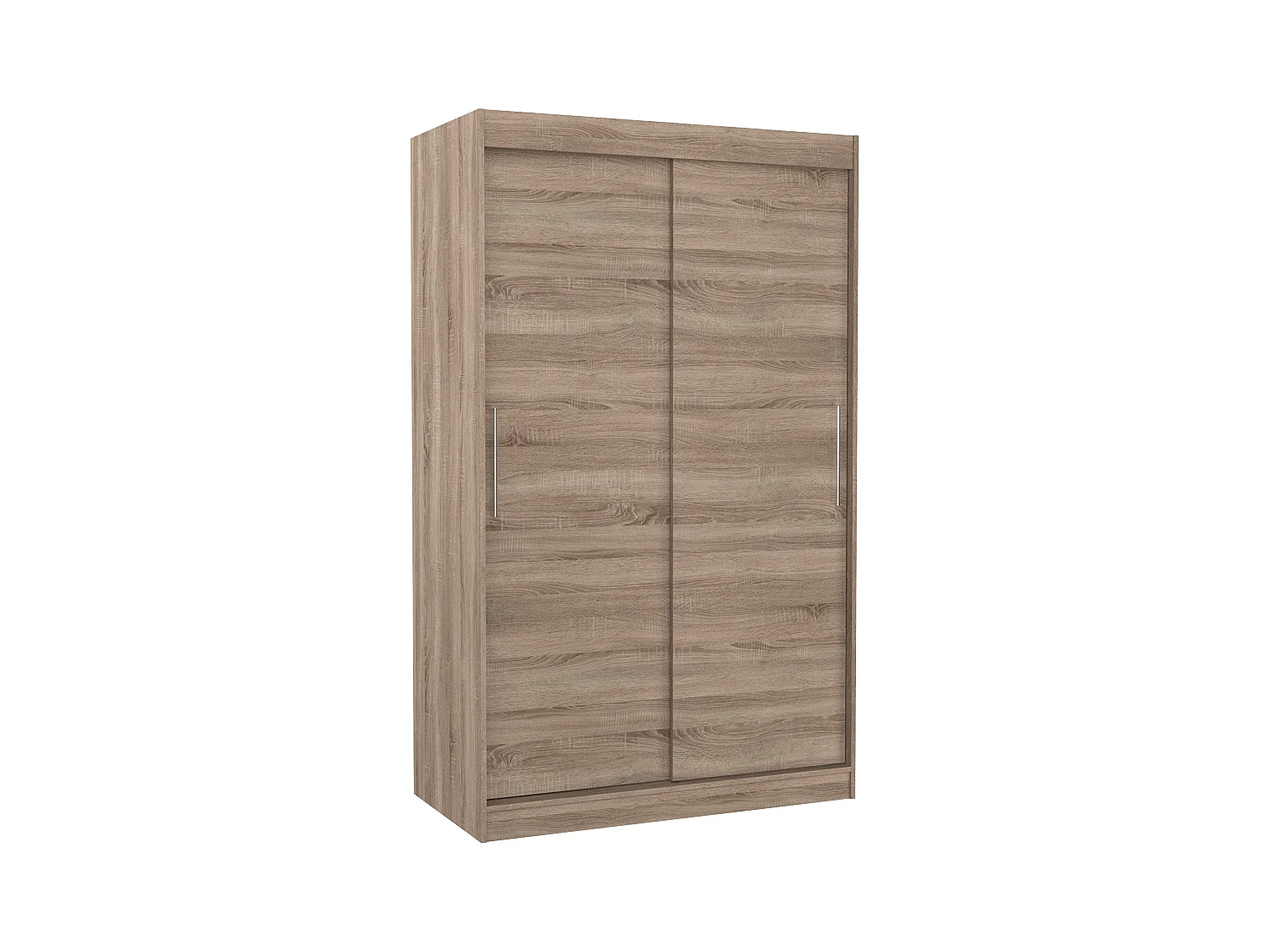 Petite armoire de chambre bois truffe Sonoma avec 2 portes coulissantes Keria 120cm