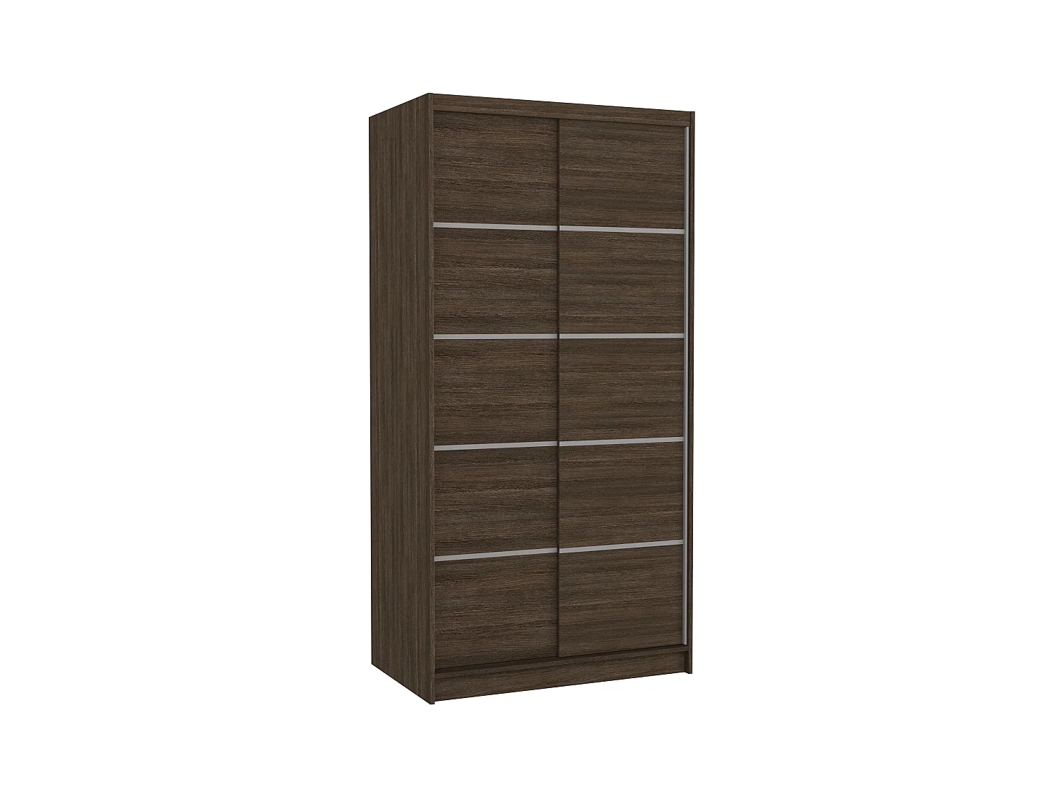 Petite armoire de chambre marron 2 portes coulissantes Rika 100cm