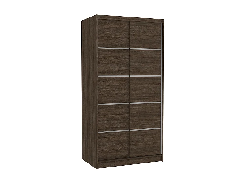 Petite armoire de chambre marron 2 portes coulissantes Rika 100cm