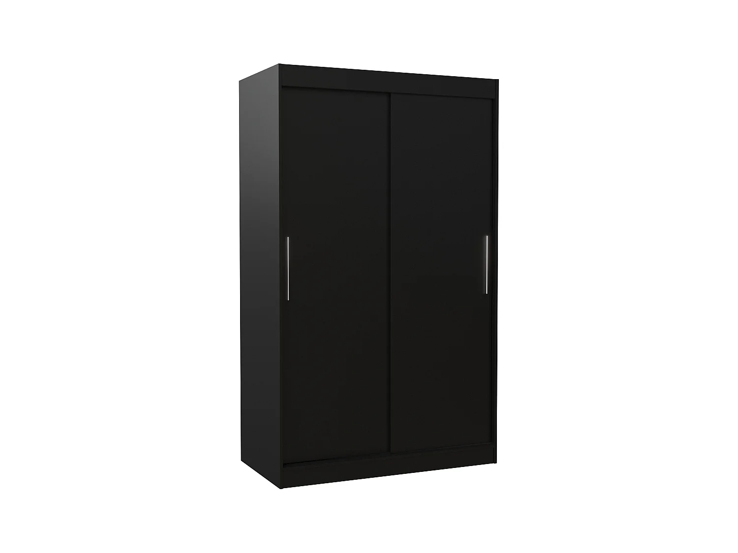 Kleine zwarte slaapkamerkast met 2 schuifdeuren Keria 120 cm
