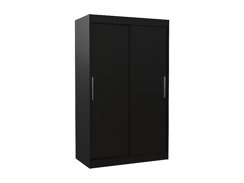 Petite armoire de chambre noir avec 2 portes coulissantes Keria 120cm