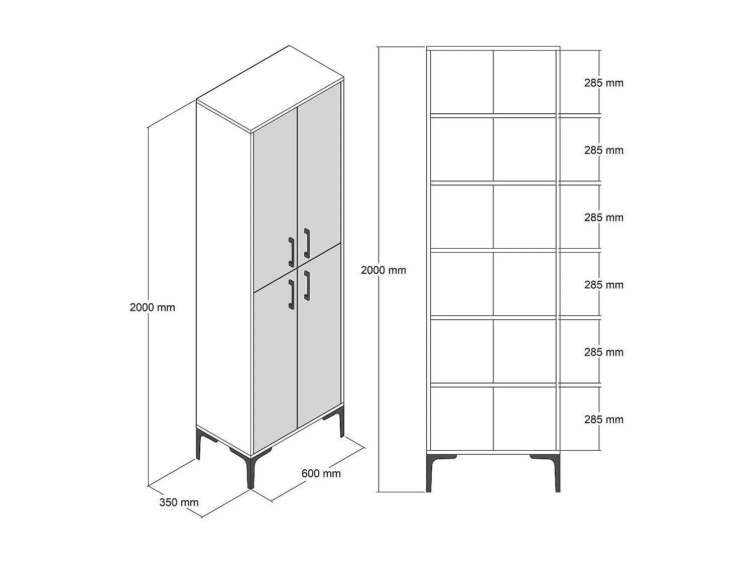 Kliko notenhouten multifunctionele kast 60 cm
