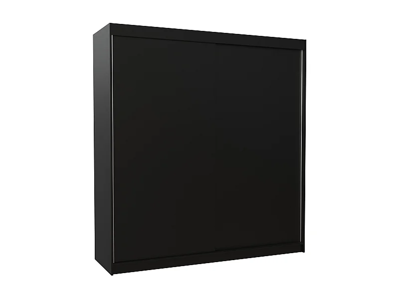 Armoire chambre adulte noir 2 portes coulissantes Terika 200cm