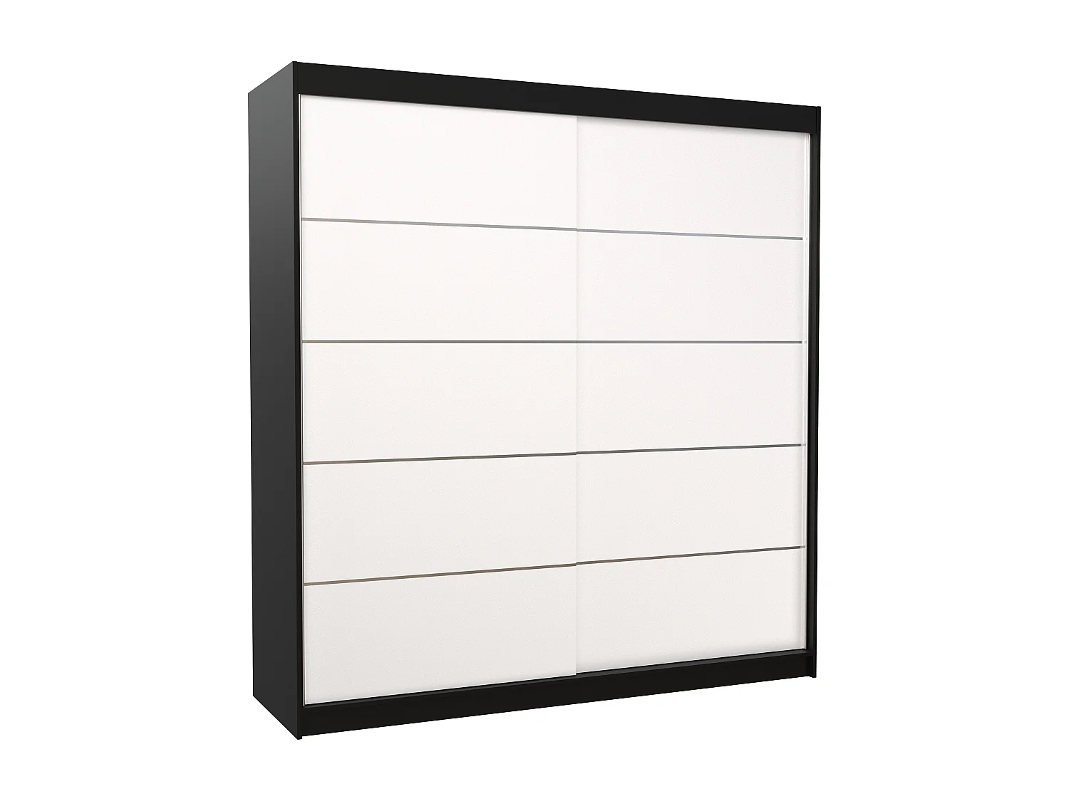 Armoire chambre adulte VONA 200cm – Design contemporain-Noir/Blanc