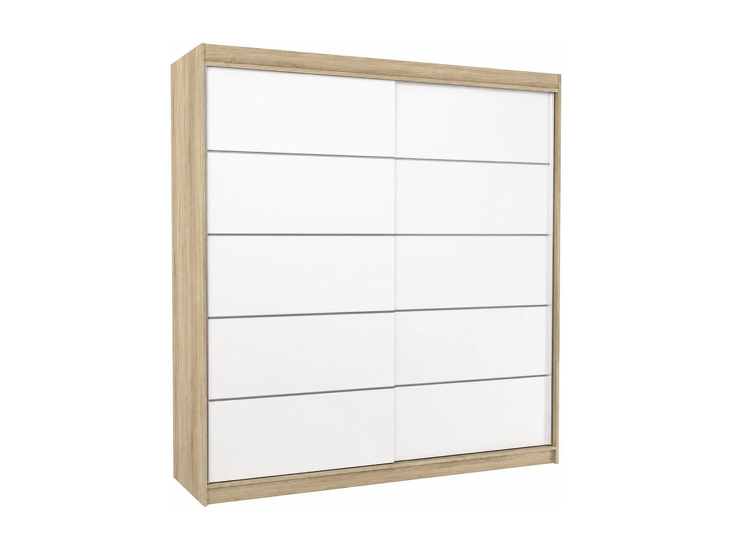Armoire chambre adulte VONA 200cm – Design contemporain-Noir/Blanc