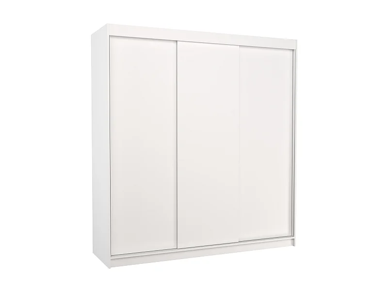 Armoire chambre adulte blanche 2 portes coulissantes Kamia 200cm