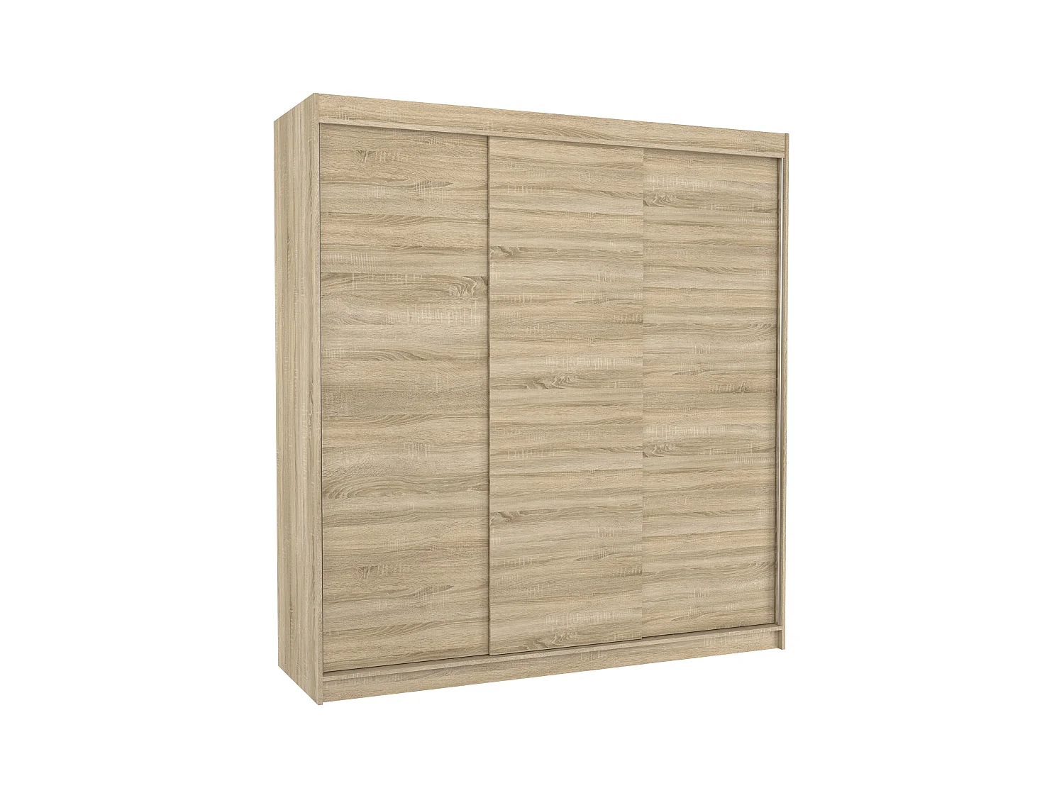 Armoire chambre adulte bois clair 2 portes coulissantes Kamia 200cm