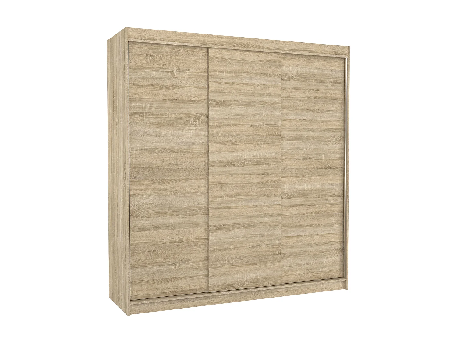Armoire chambre adulte bois clair 2 portes coulissantes Kamia 200cm