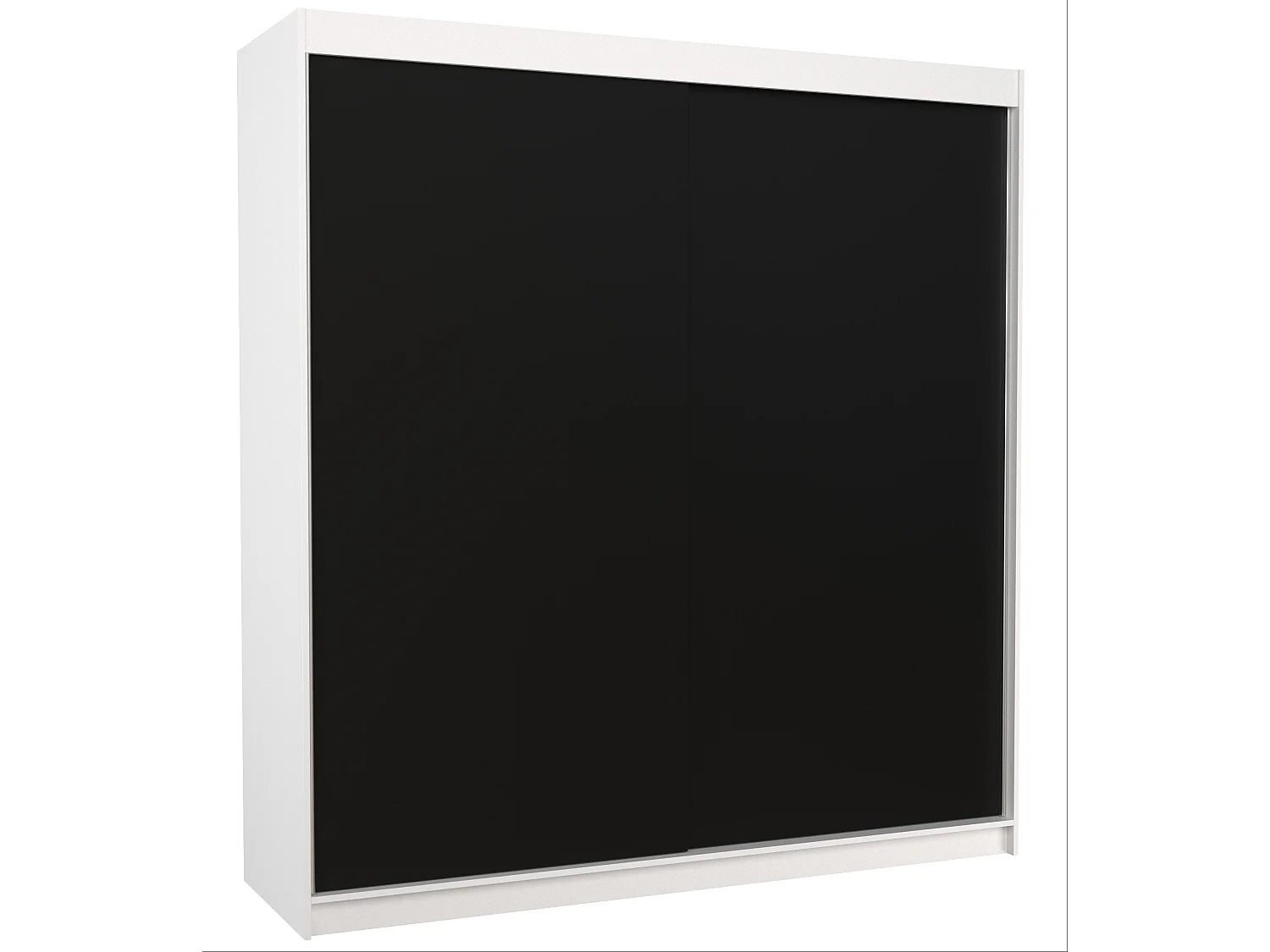 Armoire chambre adulte blanche et noir 2 portes coulissantes Terika 200cm