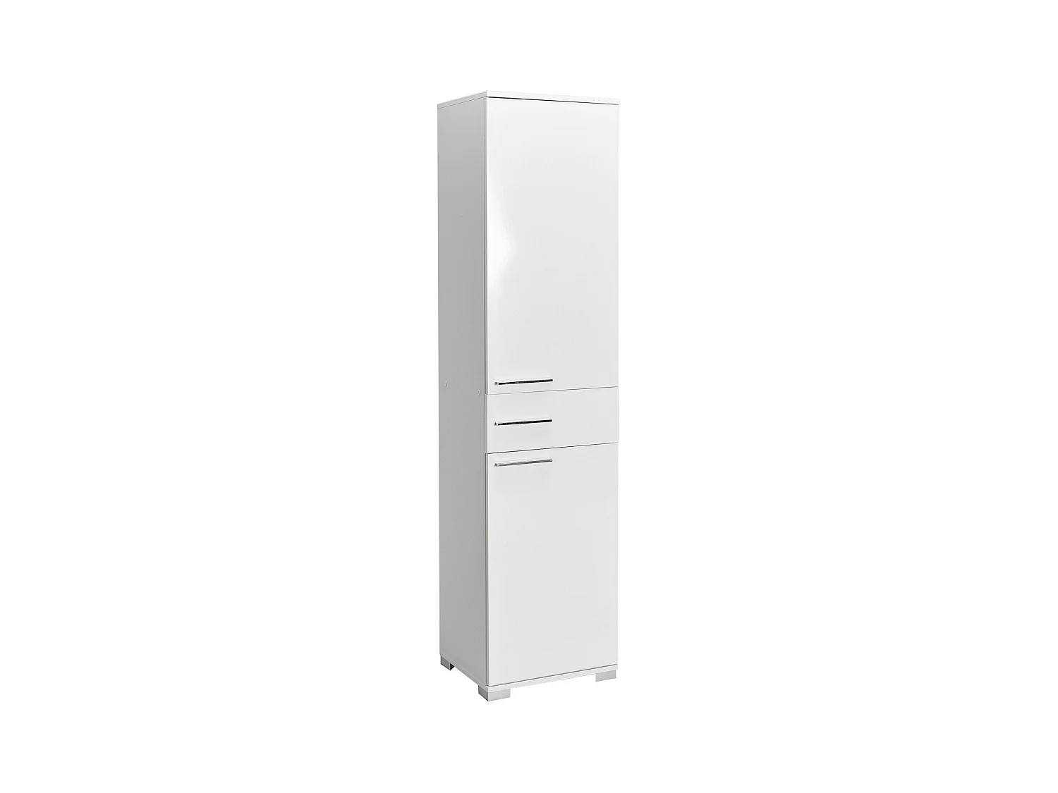 Colonne de rangement multifonctions blanche 2 portes 1 tiroir Lika 45cm