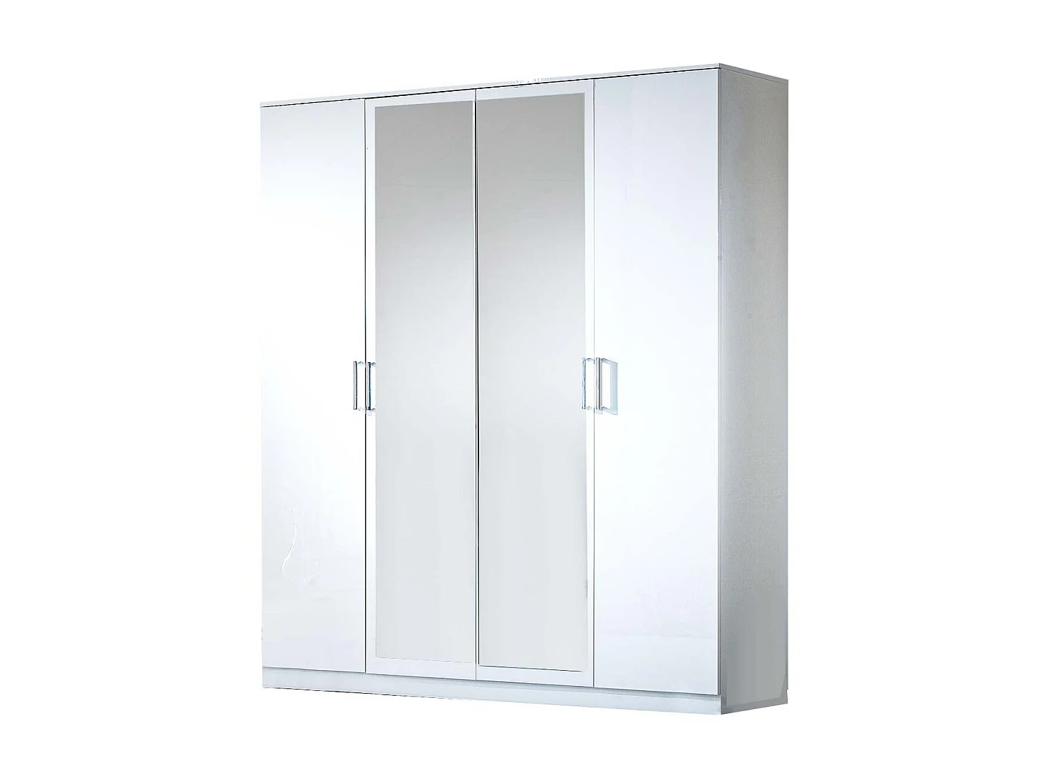 Armoire de chambre design 4 portes battantes bois laqué blanc Turin 181cm