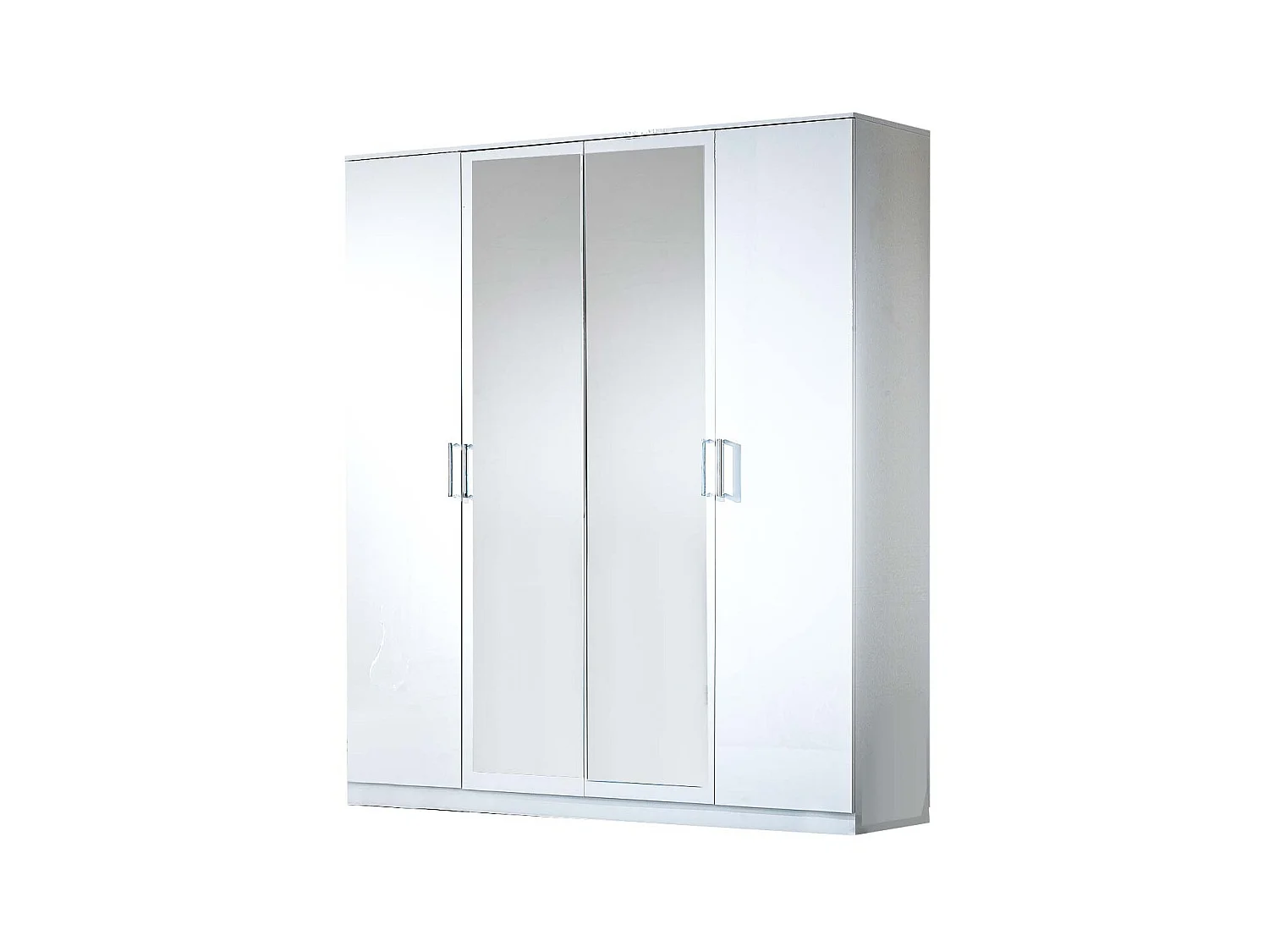 Armoire de chambre design 4 portes battantes bois laqué blanc Turin 181cm