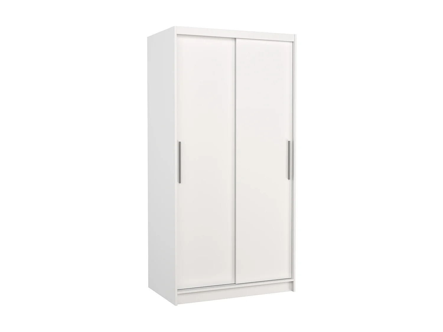 Petite armoire de chambre à coucher blanche 2 portes coulissantes Kilane 100cm