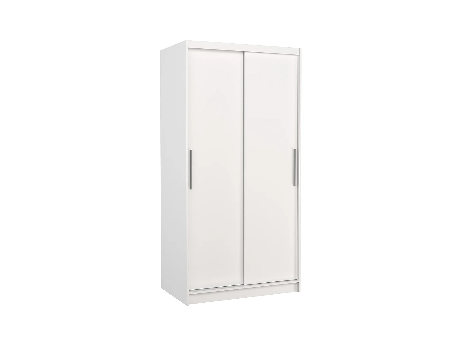 Petite armoire de chambre à coucher blanche 2 portes coulissantes Kilane 100cm