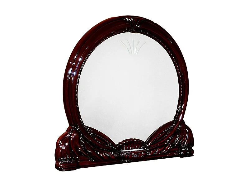 Miroir rond bois brillant acajou Venize 111cm