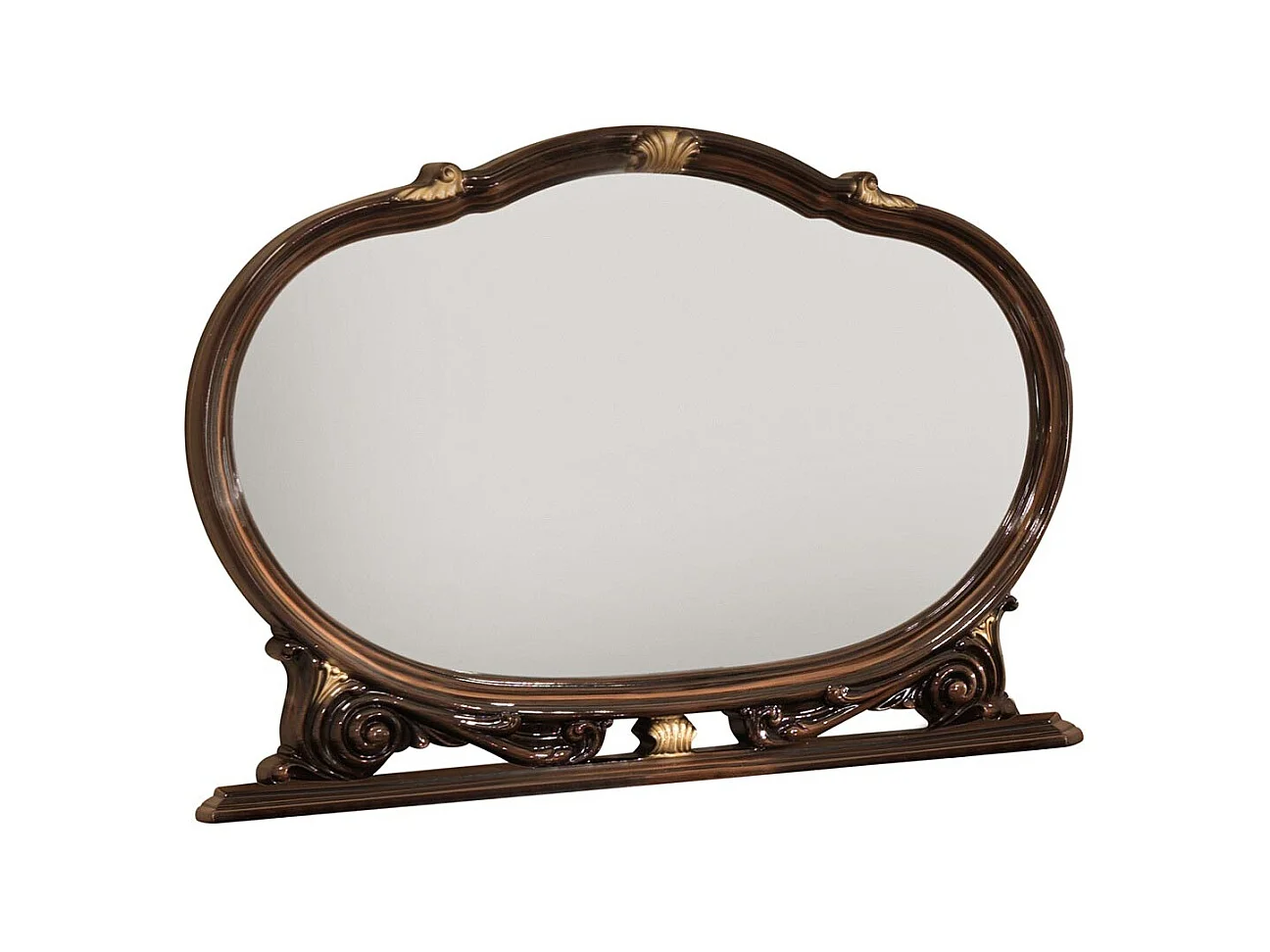 Miroir mural bois vernis laqué brillant marron Venus 130cm