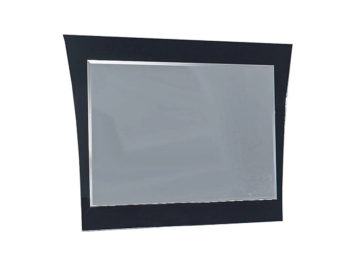Miroir mural rectangulaire design bois laqué noir Jade 80cm