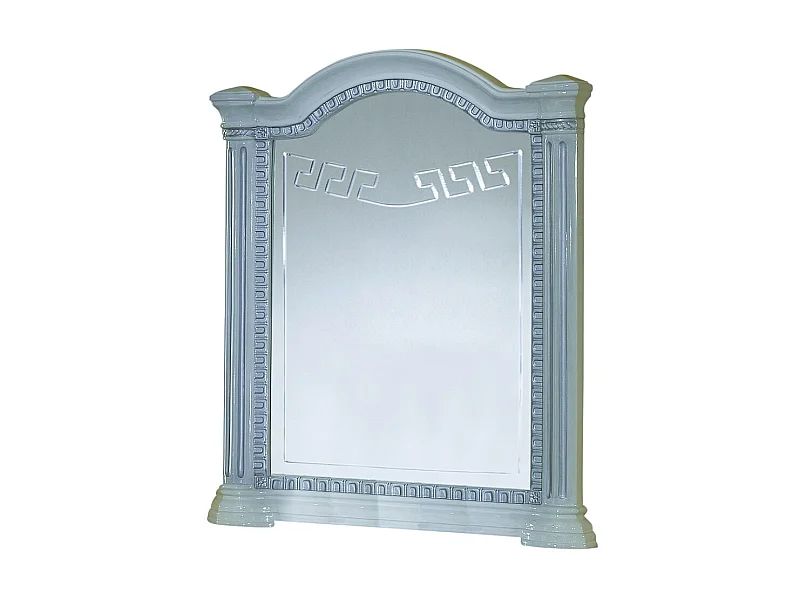 Miroir mural laqué blanc et gris Savana 94cm