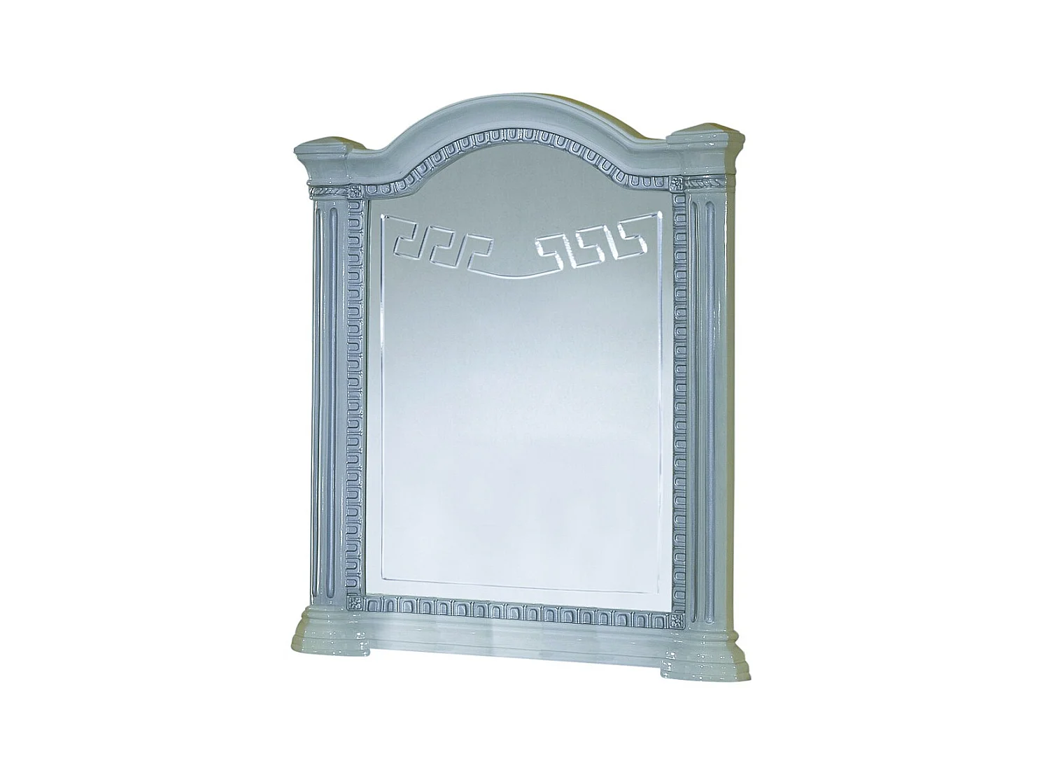 Miroir mural laqué blanc et gris Savana 94cm