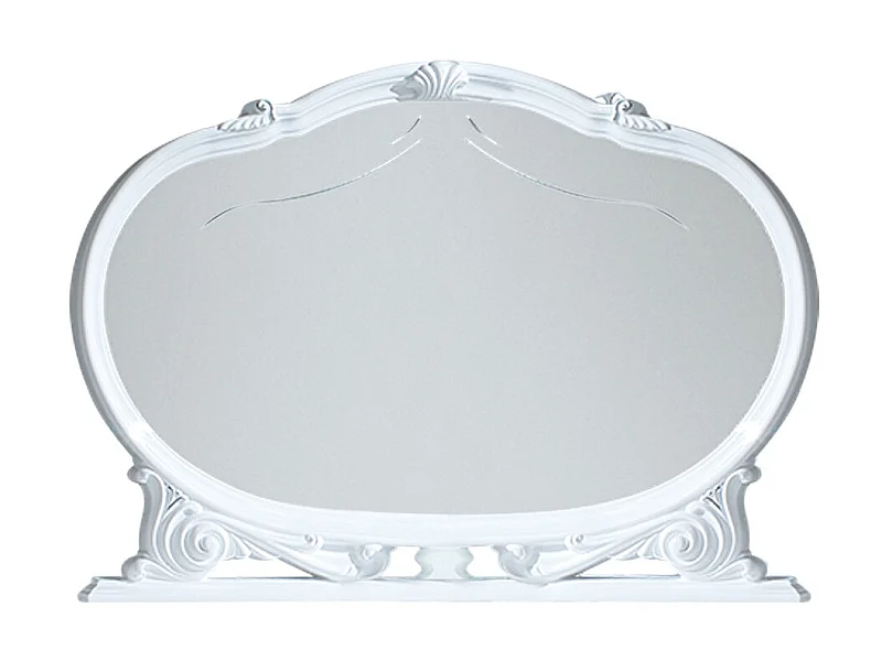 Miroir mural bois vernis laqué brillant blanc Venus 130cm