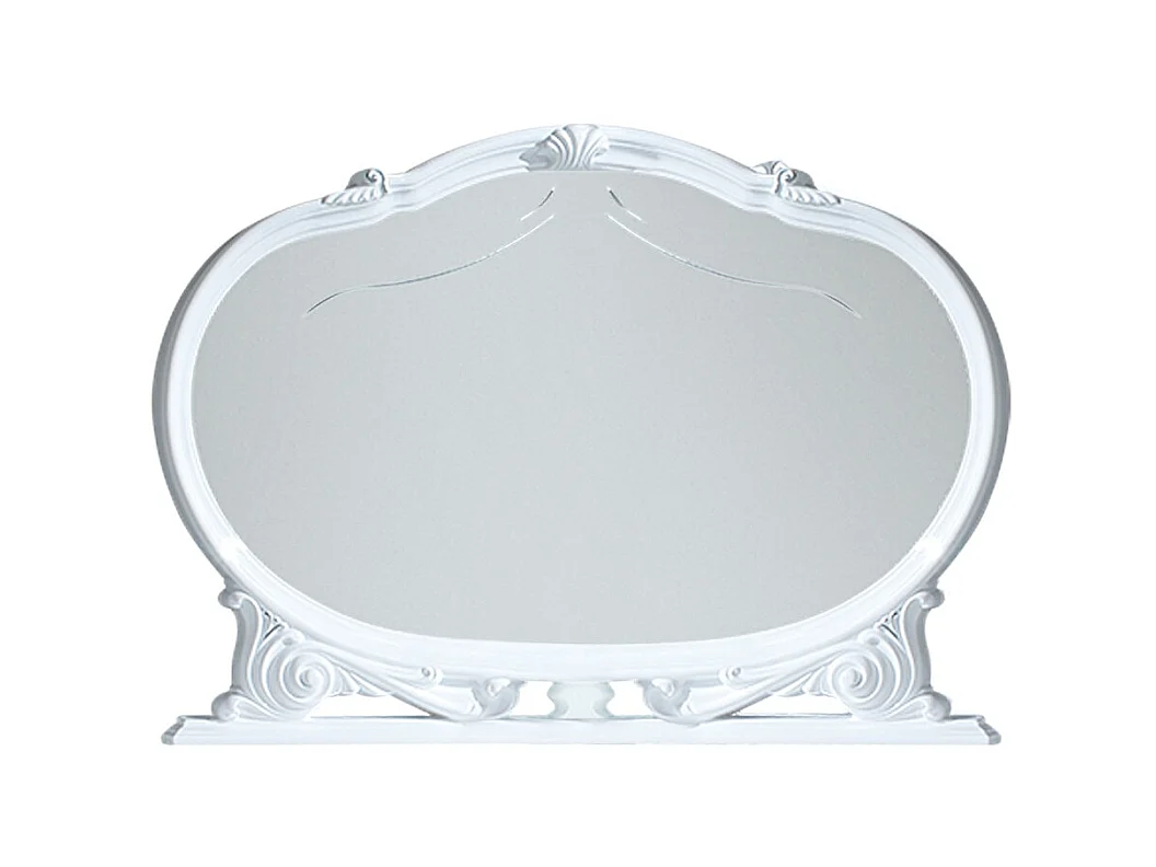 Miroir mural bois vernis laqué brillant blanc Venus 130cm