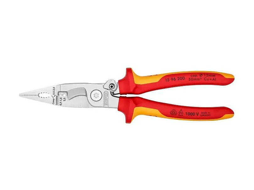 Pince pour installations électriques chromée 200mm KNIPEX 13 96 200