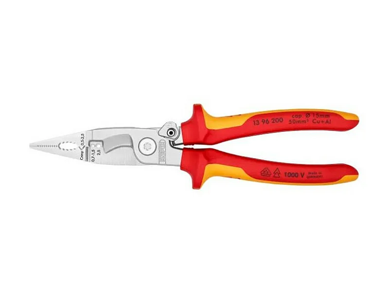 Pince pour installations électriques chromée 200mm KNIPEX 13 96 200