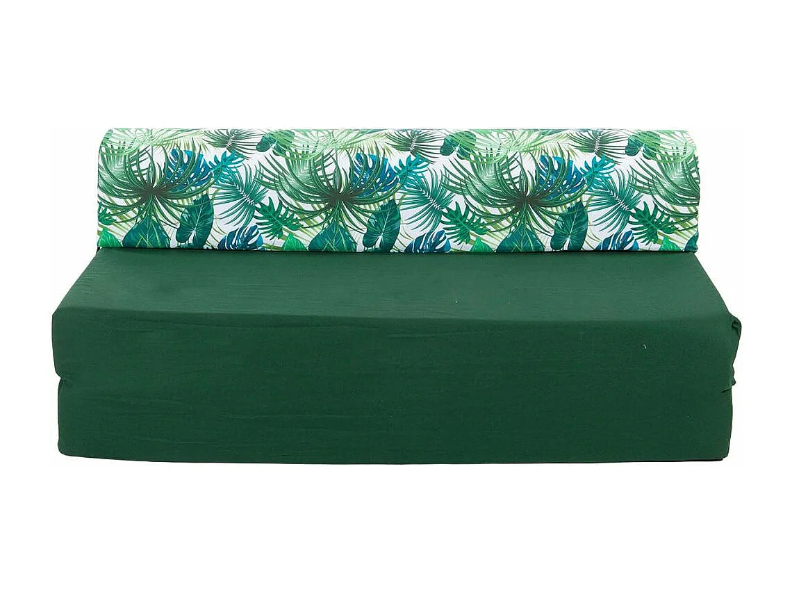 Chauffeuse double en coton coussin imprimé Deep jungle
