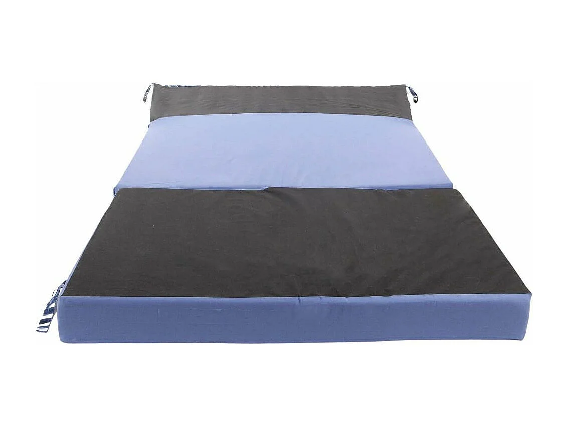 Chauffeuse double en coton coussin imprimé Bleu palm