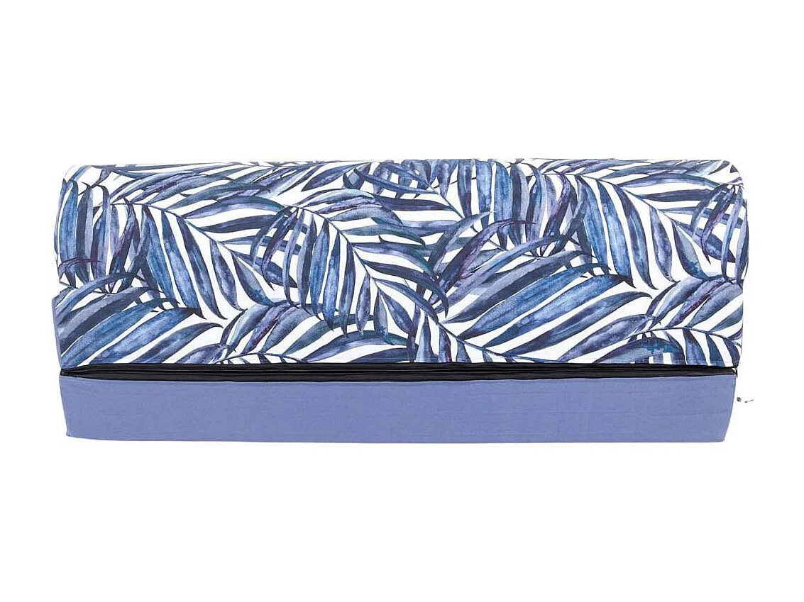 Chauffeuse double en coton coussin imprimé Bleu palm
