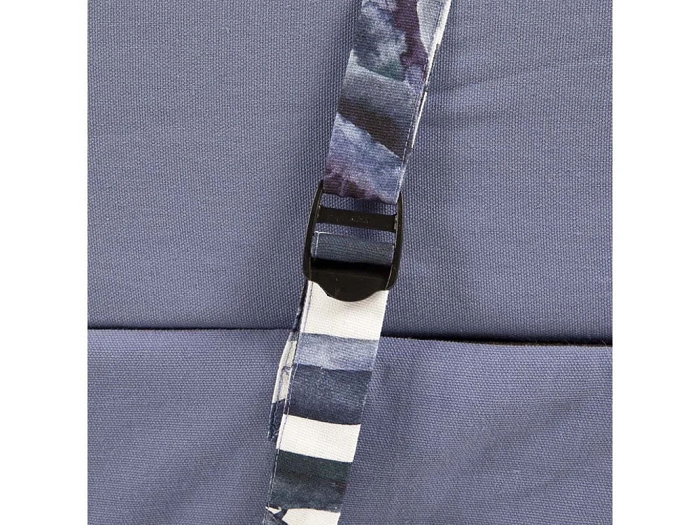 Chauffeuse double en coton coussin imprimé Bleu palm