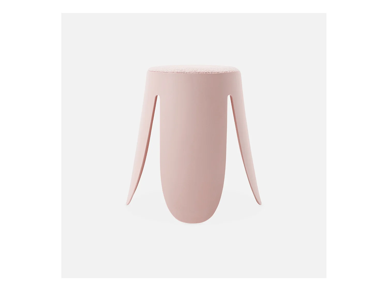 Taburetes apilable de borreguito texturizado, set de 4 rosa pálido