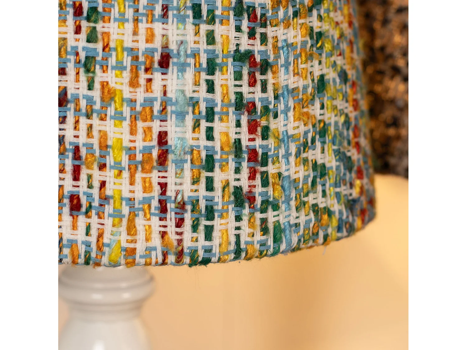 Now's Home - Lampe à Poser Avec Abat Jour En Tweed H51cm