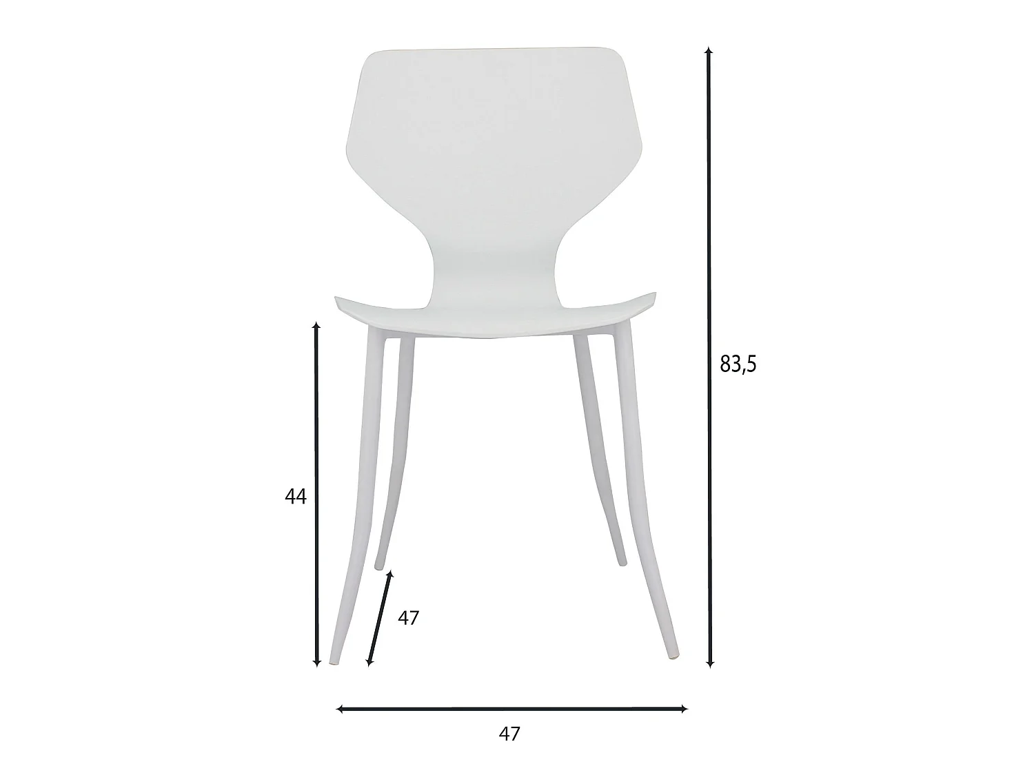 Now's Home - Lot De 4 Chaises Exterieur En Polypropylene Blanc