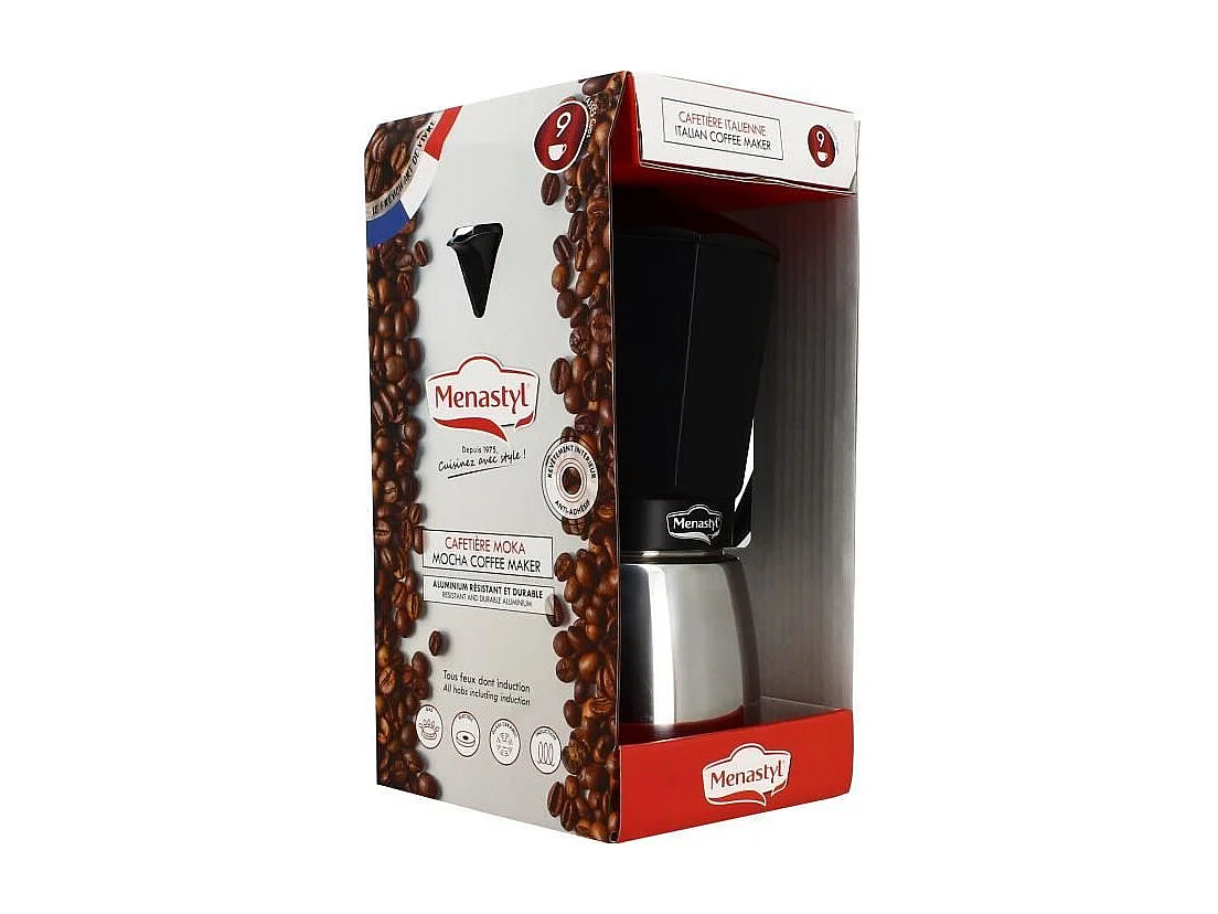 Menastyl - Cafetiere Moka 9 Tasses En Aluminium Induction 523ml