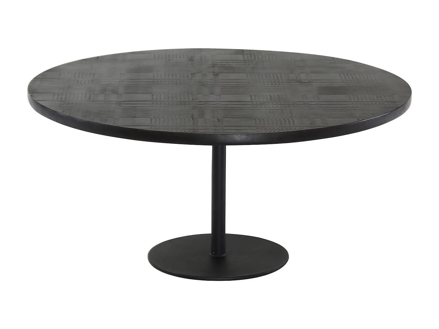 Now's Home - Table Basse Ronde En Bois De Manguier Noir O80 Cm Ht38.5 Ubu