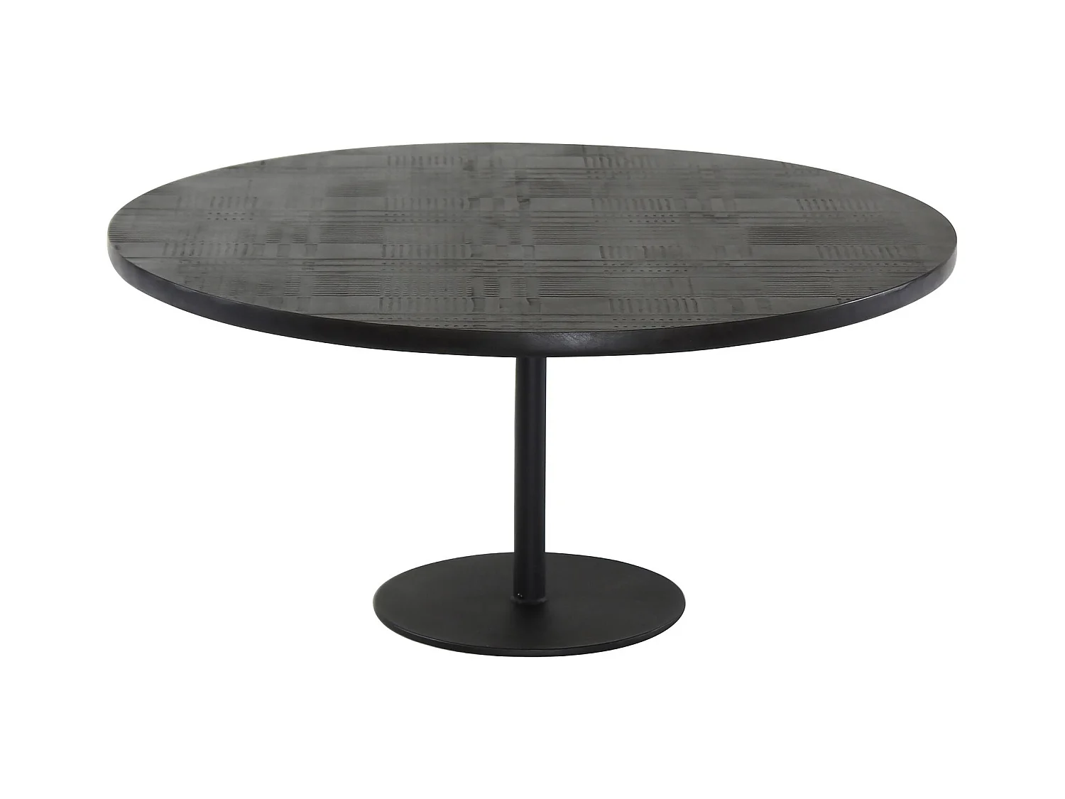 Now's Home - Table Basse Ronde En Bois De Manguier Noir O80 Cm Ht38.5 Ubu